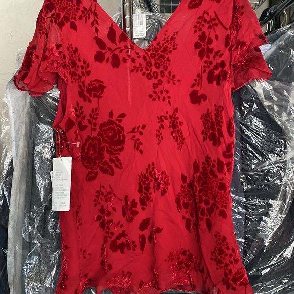 NWT Arianna Papell Vintage Red Shirt - Picture 4 of 4